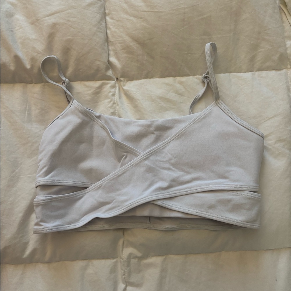 ALO Yoga White Cross Back Sports Bra (M)